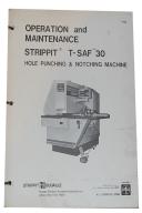 Strippit T-SAF 30 Punch Operation & Maintenance Manual